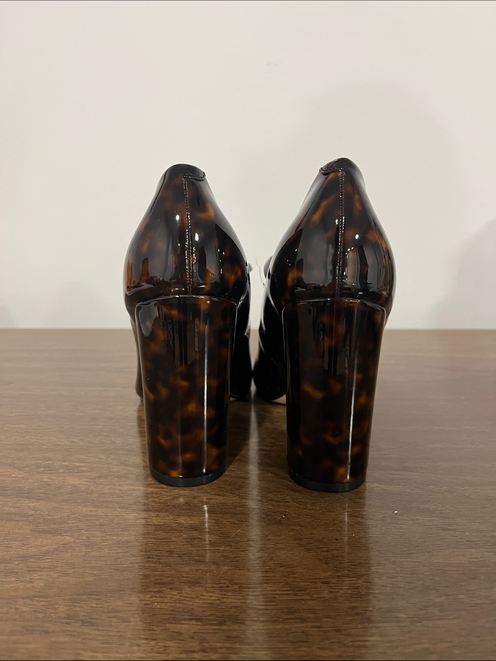 Nine West Tortoiseshell Patent Mary Jane Pointed Pumps - Brown/Black - Picture 4 of 13